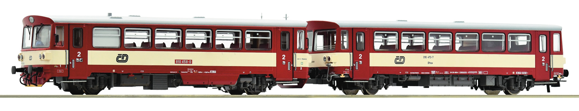 Roco 70377 Motorový vůz 810 458-0 s přívěsným vozem Btax ČD se zvukem