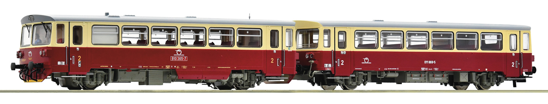 Roco 70381 Motorový vůz 810 365-7 s přívěsným vozem Baafx ŽSSK se zvukem