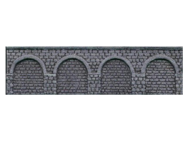 Malá železnice 0061303 Zeď opěrná (4 oblouky) šedá 160 x 45 mm - barvený plast - šedý