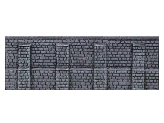 Malá železnice 00618.03 Zeď opěrná pilířová šedá 160 x 60 mm - barvený plast - šedý