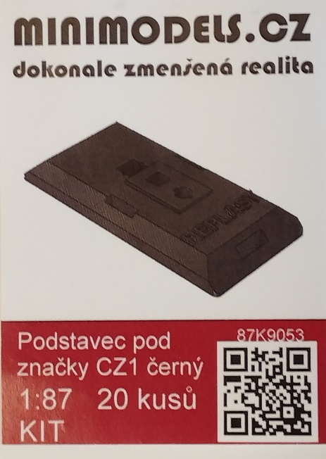 Minimodels 87K9053 Podstavec pod značky CZ1, černý, 20ks/bal.
