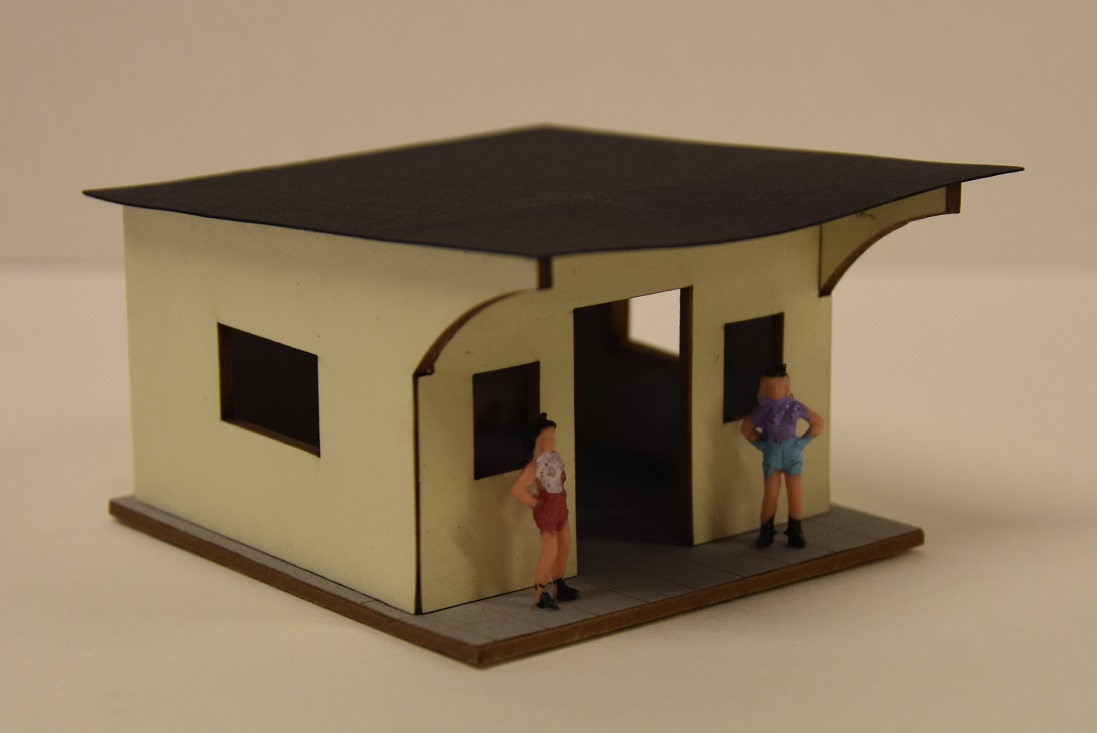 BuBi-model H070075 Autobusová zastávka, barvená stavebnice Laser-Cut