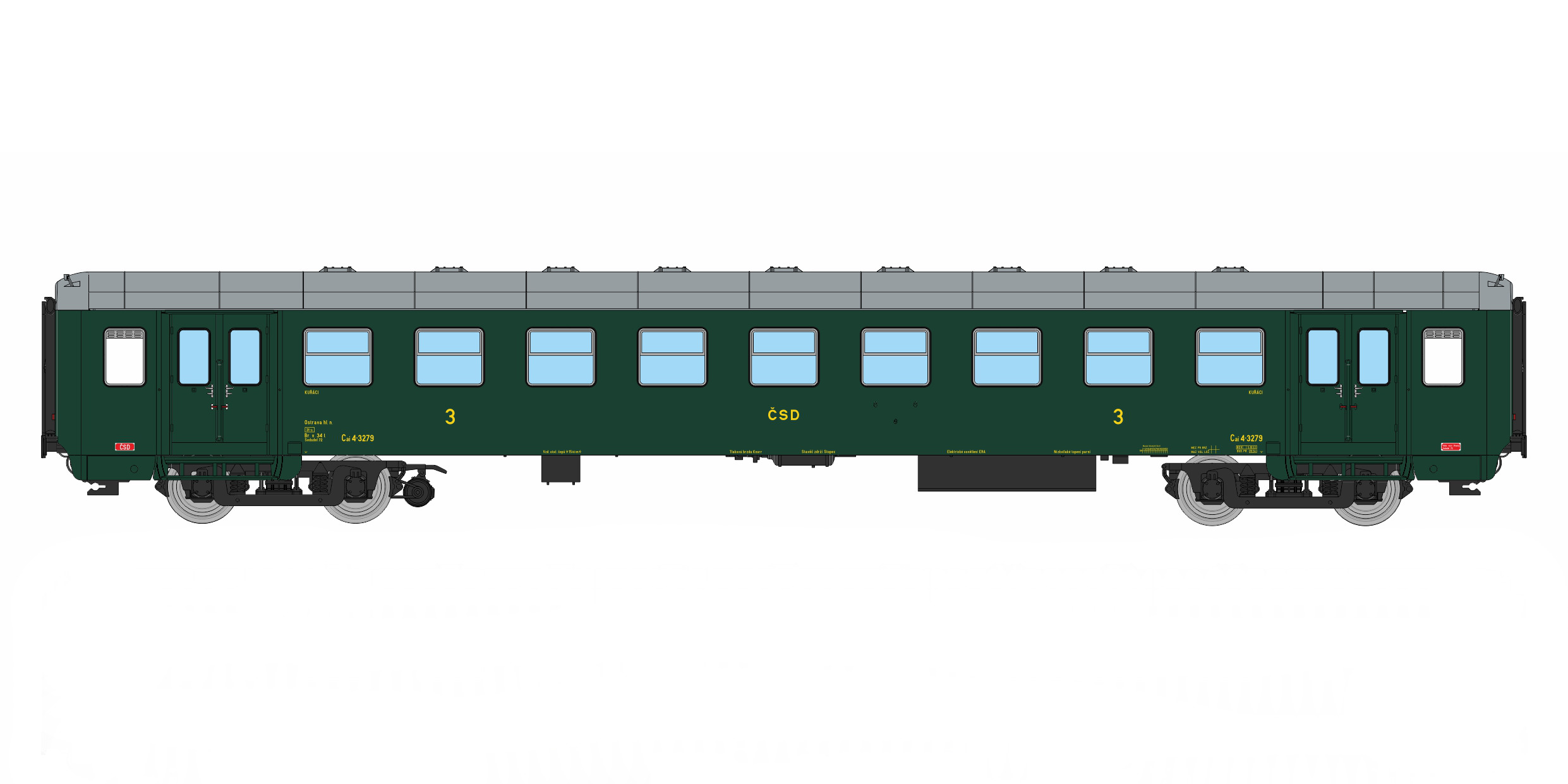 Igra model 97000014 Osobní 4-osý vůz 3. tř., Cai 8dv Ostrava 2 ČSD