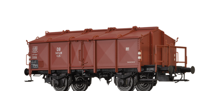 Brawa 50540 Uzavřený 2-osý vůz K25 s odklápěcími víky (Klappdeckelwagen) K 25 „LASTGRENZRASTER” DB