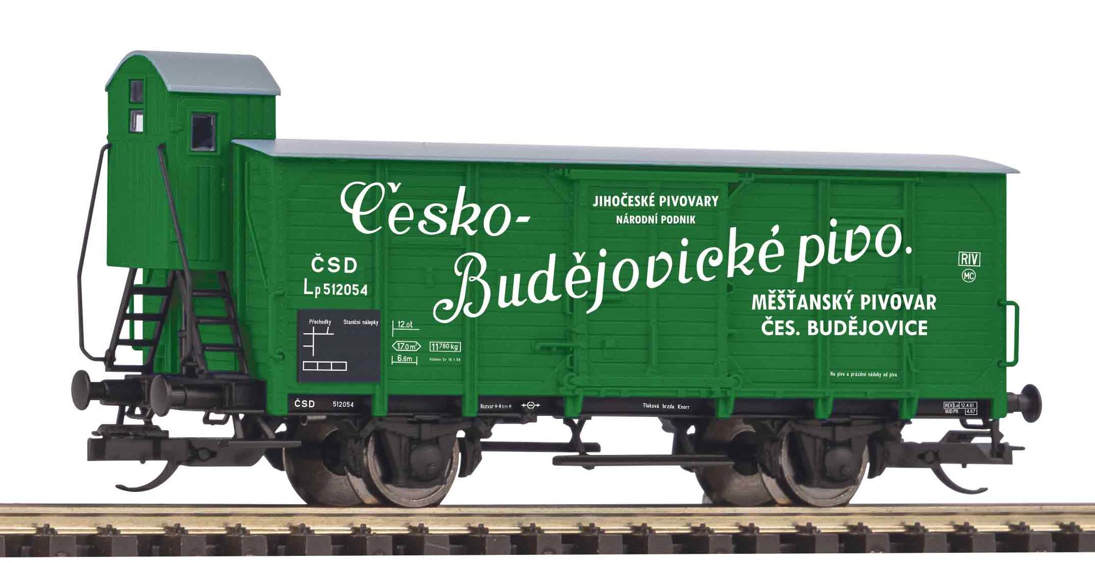 Piko 47778 Uzavřený 2-osý vůu Lp s brzdařskou budkou Česko-Budějovické pivo ČSD