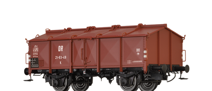Brawa 50545 Uzavřený 2-osý vůz K s odklápěcími víky (Klappdeckelwagen) DR