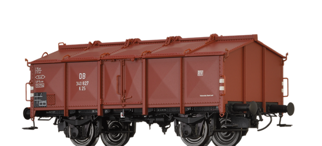 Brawa 50541 Uzavřený 2-osý vůz K 25 s odklápěcími víky (Klappdeckelwagen) DB