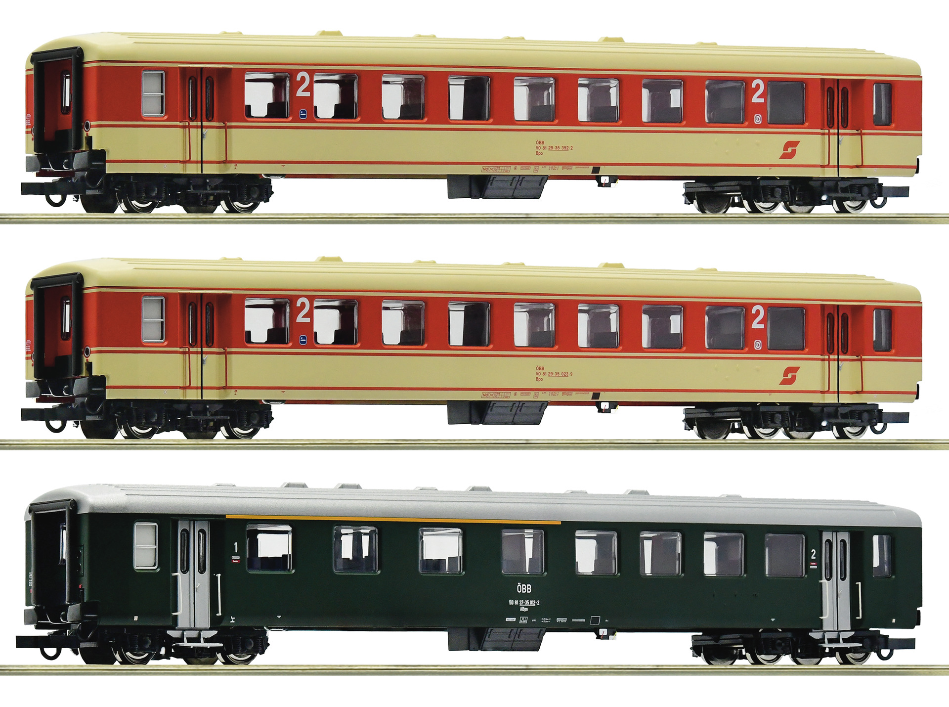 Roco 62000027 Set tří osobních 4-osých vozů 1x Abpo, 2x Bpo) “Jaffa Express” ÖBB, set 2