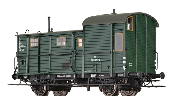Brawa 48372 Zavazadlový, služební 2-osý vůz Pwg BBÖ