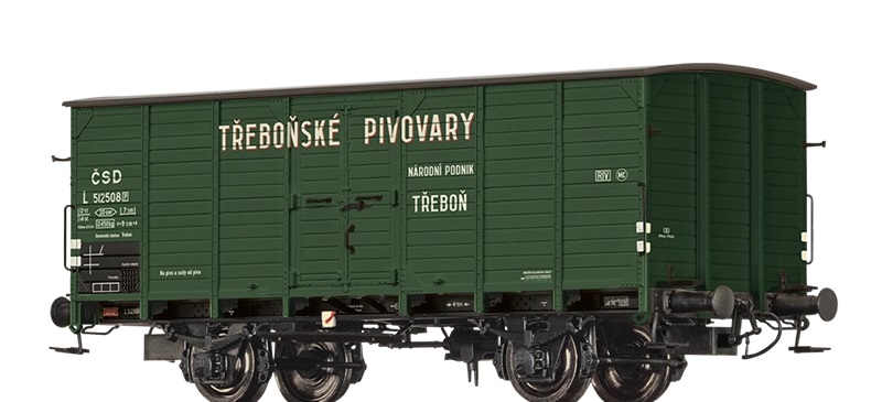 Brawa 50993 Uzavřený 2-osý vůz L "Třeboňské Pivovary" ČSD
