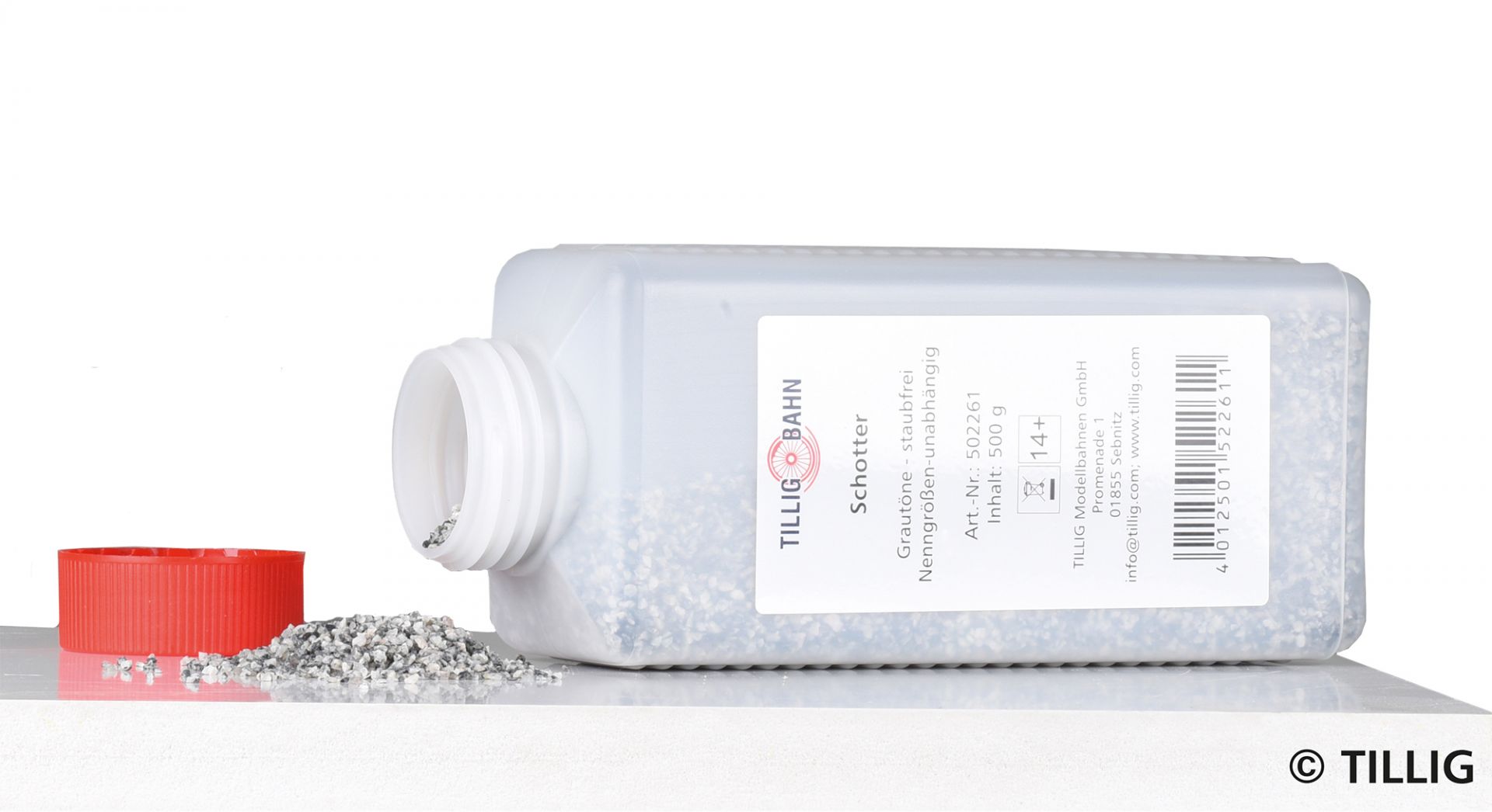 Tillig 502261 Štěrk, směs světle šedý - tmavě šedý, 500g