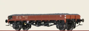 Brawa 49359 Plošinový 2-osý vůz Xr35 s nízkými bočnicemi ložený štěrkem DB