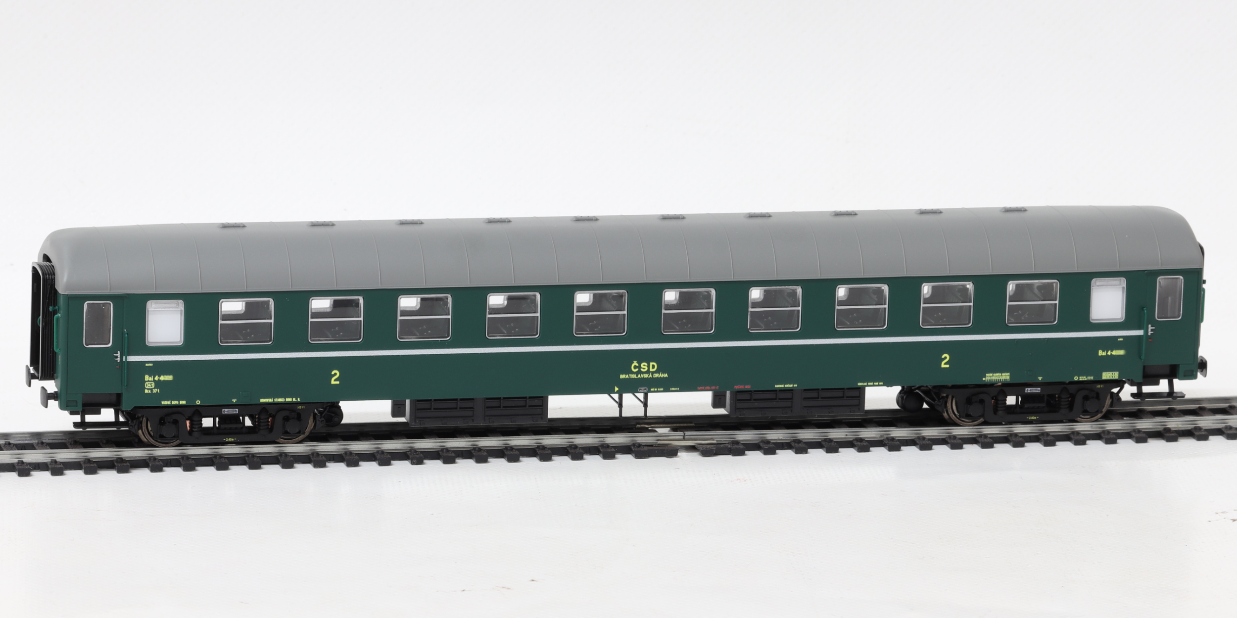 Igra model 97110058 Osobní 4-osý vůz 2. tř., Bai 4dv. BRATISLAVSKÁ DRÁHA, vozové depo BRNO ČSD