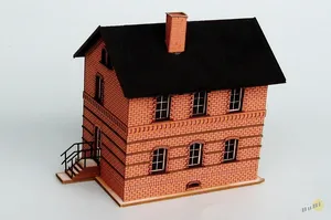 BuBi-model H060038 Cihlové nádraží II., 143 x 78 x 110mm, barvená stavebnice Laser-Cut !!! AKCE !!!