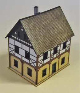 BuBi-model H060142 Dům Bad Schandau 5, 104 x 130 x 136,5mm, barvená stavebnice Laser-Cut