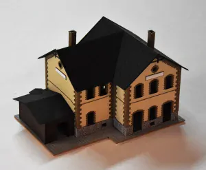 BuBi-model TT60177 Nádraží MAV 2, 160 x 105 x 110mm, barvená stavebnice Laser-Cut !!! AKCE !!!