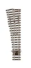 Peco SL-U1292 Rovná výhybka levá 11,25°, s univerzální srdcovkou, R 466 mm, délka 135 mm
