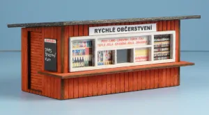 VERAMO CZ H0040215 Občerstvení dřevěné, červeno-bílé, plný pult