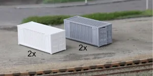 Igra model 66818211 Set 4 kontejnerů, 2 bílé a 2 šedé kontejnery, stavebnice plast