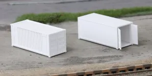 Igra model 66818212 Bílý hladký a námořní kontejner, 2ks, stavebnice plast