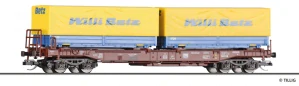 Tillig 18158 Kontejnerový 4-osý vůz Sdkms707 ložený dvěma kontejnery "Willi Betz" DB