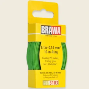 Brawa 3103 Vodič 0,14mm², vnější průměr 0,9mm, 10m, zelený