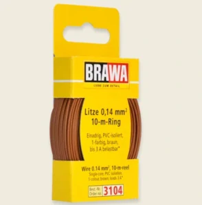 Brawa 3104 Vodič 0,14mm², vnější průměr 0,9mm, 10m, hnědý