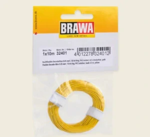 Brawa 32401 Vodič 0,05mm², vnější průměr 0,5mm, 10m, žlutý