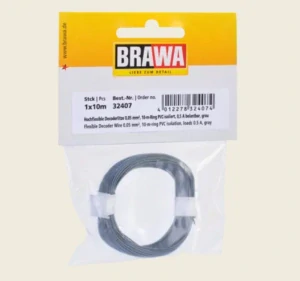 Brawa 32407 Vodič 0,05mm², vnější průměr 0,5mm, 10m, šedý