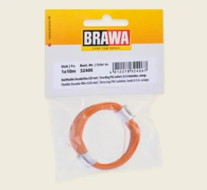 Brawa 32406 Vodič 0,05mm², vnější průměr 0,5mm, 10m, oranžový