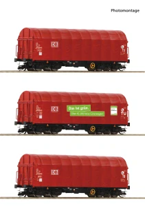 Roco 6680012 Set tří plachtových 4-osých vozů Shimmns-tu DB AG