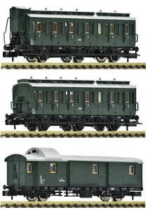 Fleischmann 6260055 Set dvou 3-osých osobních C3 a jednoho zavazadlového 2-osého vozu Pwi ÖBB