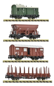 Fleischmann 6660119 Set čtyř 2-osých nákladních vozů DB