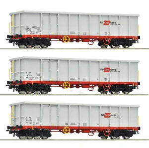Roco 6600121 Set tří 4-osých vysokostěnných vozů Eanos Rail Cargo Austria A - RCW