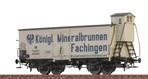 Brawa 51263 Uzavřený 2-osý vůz s brzdařskou budkou "Königl. Mineralbrunnen Fachingen" K.P.E.V.
