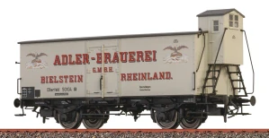 Brawa 51256 Uzavřený 2-osý vůz s brzdařskou budkou "Adler-Brauerei Bielstein" DRG