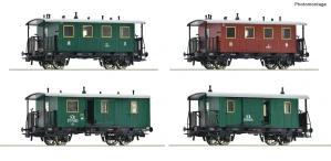 Roco 6200190 Set čtyř osobních 2-osých vozů 2. a 3. tř., zavazadlového a služebního vozu K.K.St.B.