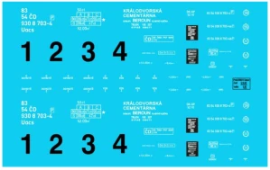 Bramos Raj703H Beroun Obtisk ČD Uacs 83 54 930 8 703-4 Beroun žlutohnědý