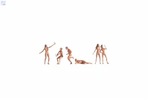 Noch 15844 Koupající se nudisté, 6ks