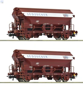 Roco 6600124 Set dvou výsypných 2-osých vozů Tdgs-z s výklopnou střechou SÜDZUCKER DB