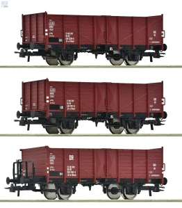 Roco 6600146 Set tří 2-osých otevřených vozů .El-u (Omu) DR