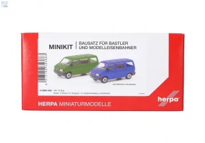 Herpa 012805-002 Herpa MiniKit: Volkswagen (VW) T4 Bus, olivově zelená/ultramarínová modrá 1+1ks, stavebnice