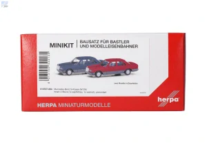 Herpa 013727-004 Herpa MiniKit: Mercedes-Benz třídy S (W126) safírově modrá a vínově červená 1+1ks, stavebnice