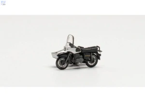 Herpa 053433-006 Motocykl MZ 250 s postranním vozíkem, stříbrno-černá