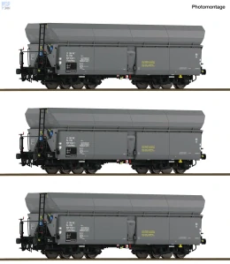 Roco 6600325 Set tří výsypných 4-osých vozů Fads/Wap ČSD