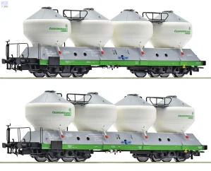 Roco 6600237 Set dvou nádobových 4-osých vozů Uas ČESKOMORAVSKÝ CEMENT ČD