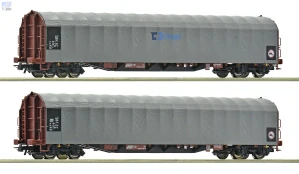 Roco 6600159 Set dvou 4-osých vozů s posuvnou plachtou Rils ČD Cargo