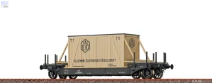 Brawa 47916 Hlubinový 4-osý vůz Ano s nákladem přepravní dřevěné bedny AEG "AEG" k.k.St.B. model z kovu