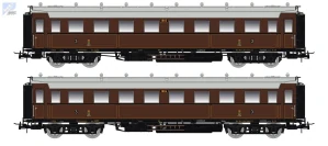 Saxonia Modellbau 87173 Set dvou osobních 4-osých vozů 3. tř. C4Ü Sa 07 K.Sächs.Sts.E.B.