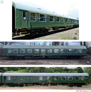 Tillig 01122 Set tří osobních 4-osých vozů 1.tř. Aa, 2.tř. Ba, 2.tř. se služebním oddílem BDa „Retro vlak společnosti KŽC Doprava s.r.o.“ ČSD
